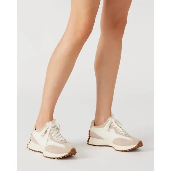 NEW STEVE MADDEN women's campo sneakers in beige multi