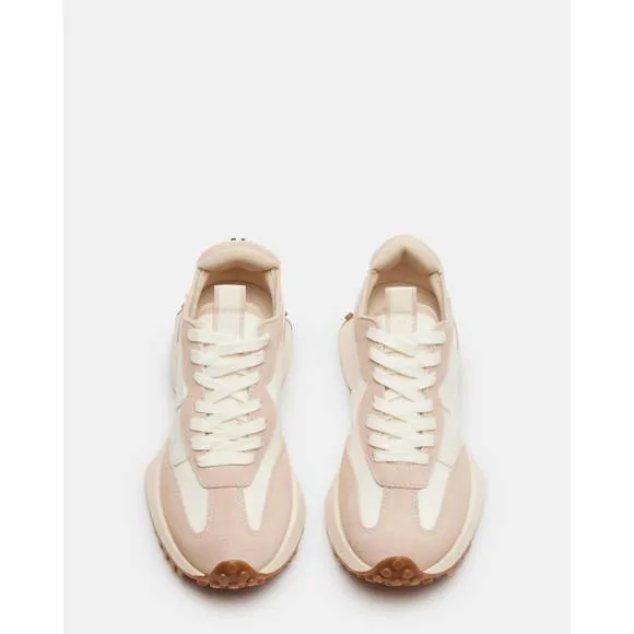 NEW STEVE MADDEN women's campo sneakers in beige multi