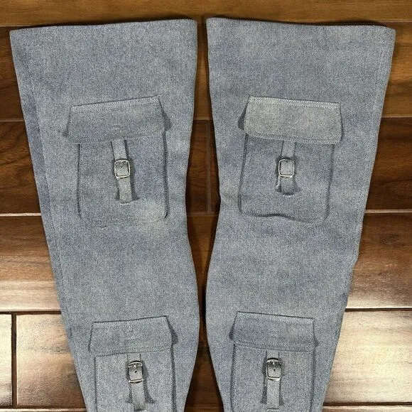 NEW Steve Madden Women's Size 6.5 M‎ Blue Denim Brittany Thigh High Heeled Boots
