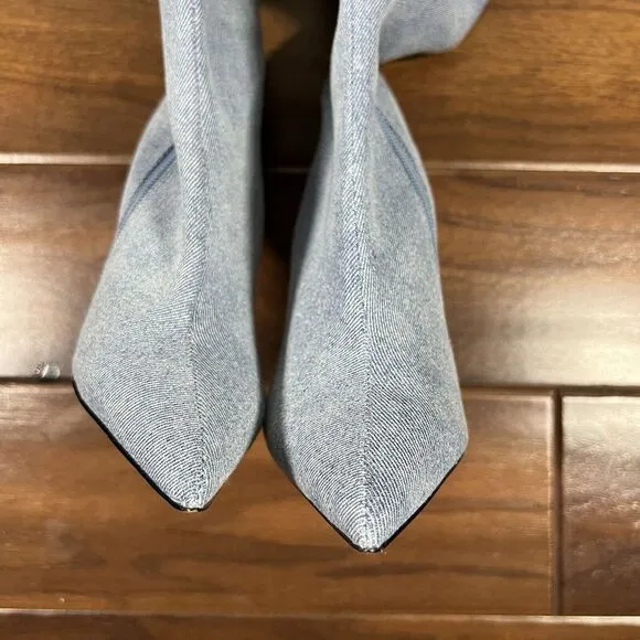 NEW Steve Madden Women's Size 6.5 M‎ Blue Denim Brittany Thigh High Heeled Boots