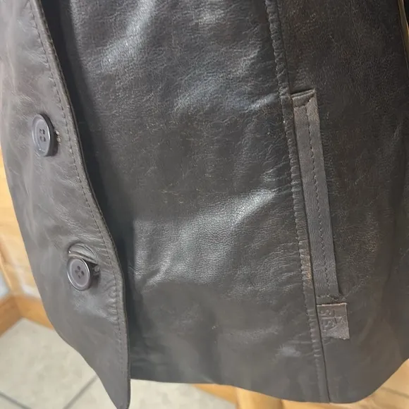 NEW Stran T Smith STS Ranchwear dark brown distressed leather jacket SELAH Large