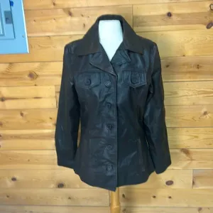 NEW Stran T Smith STS Ranchwear dark brown distressed leather jacket SELAH Large