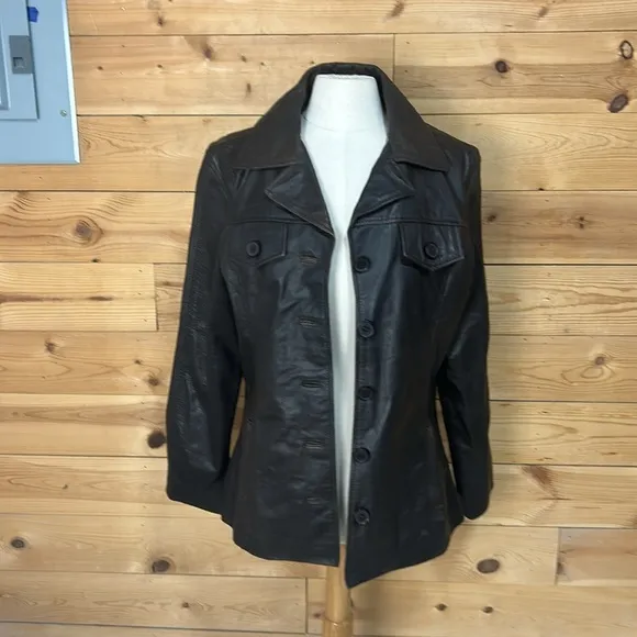 NEW Stran T Smith STS Ranchwear dark brown distressed leather jacket SELAH Large