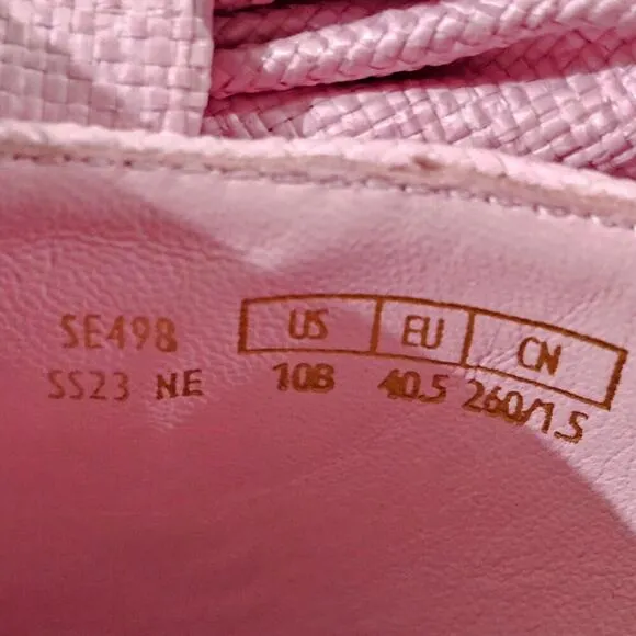 NEW Stuart Weitzman Loveknot Sandal Espadrille Wedge Pink Size 10