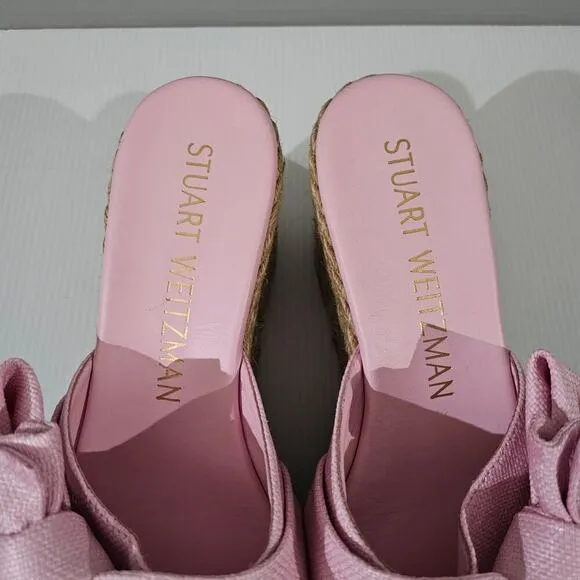 NEW Stuart Weitzman Loveknot Sandal Espadrille Wedge Pink Size 10