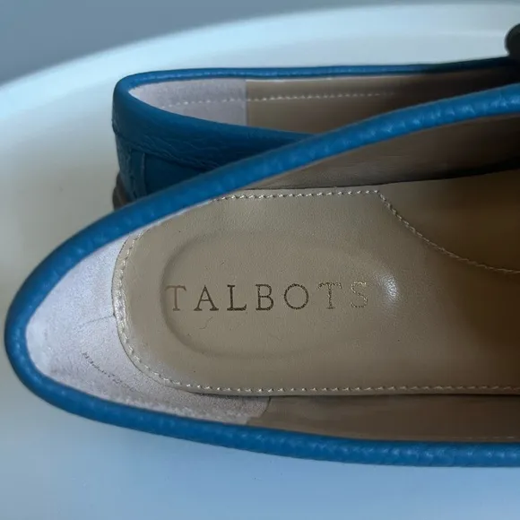 NEW Talbots Everson Tassel Driving Moccasins Blue Leather 5.5M