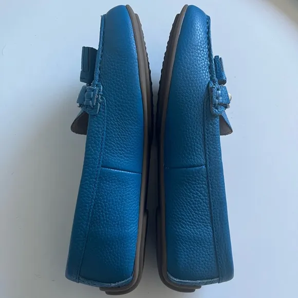 NEW Talbots Everson Tassel Driving Moccasins Blue Leather 5.5M