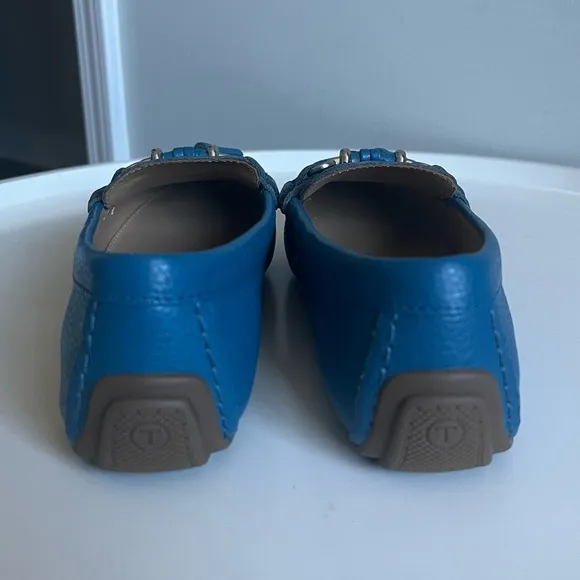 NEW Talbots Everson Tassel Driving Moccasins Blue Leather 5.5M