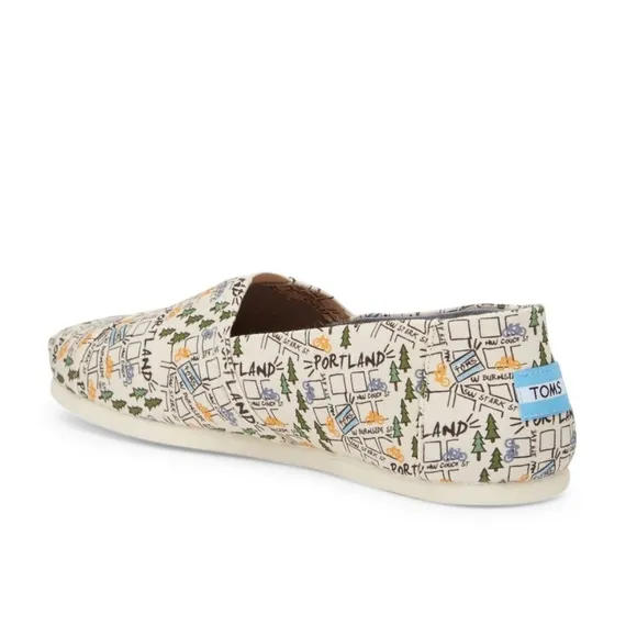NEW Toms Portland Edition Canvas Slip On Sneakers