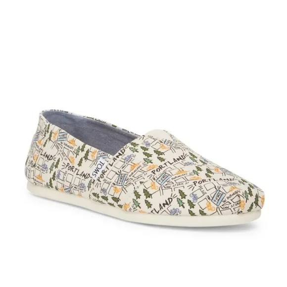 NEW Toms Portland Edition Canvas Slip On Sneakers