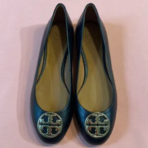 New Tory Burch Leather Black Ballet Flats. Size 9.
