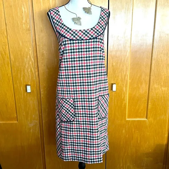 🐦‍⬛NEW Trina Turk plaid women’s jumper dress size large academic hippie vibes