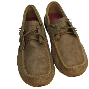 NEW TWISTED X Womens Boat Shoe Driving Moccasins Cushioned Lace-Up Size 9
