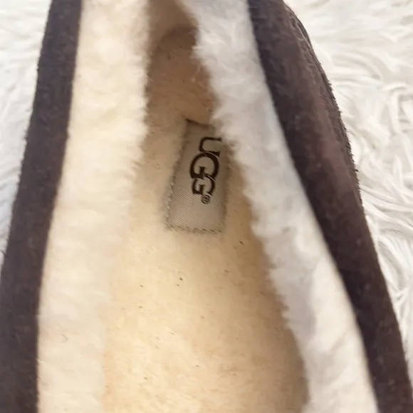 NEW UGG Ascot Brown Suede Sherling Moccasins Slippers loafers Men size 17