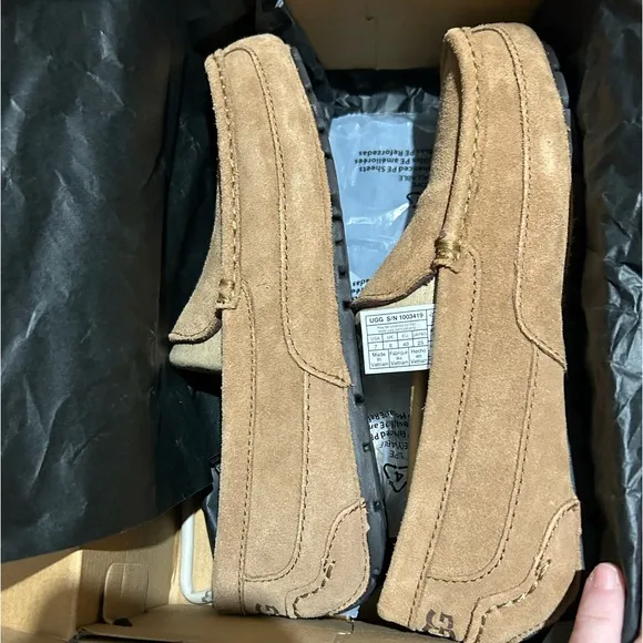 NEW UGG ALDER Men’s Slippers Suede Leather Wool Lining Moccasins Indoot Outdoor