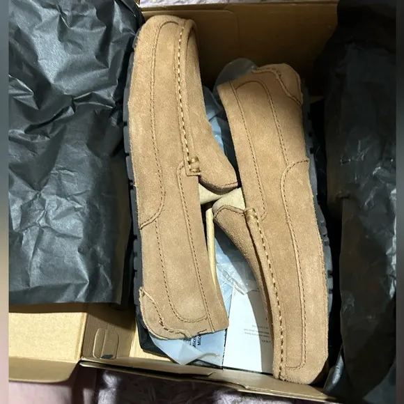NEW UGG ALDER Men’s Slippers Suede Leather Wool Lining Moccasins Indoot Outdoor