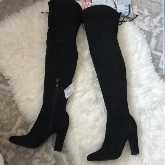 New UNISA Black Over the Knee 4” Heeled Boots