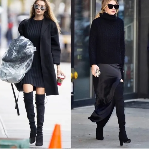 New UNISA Black Over the Knee 4” Heeled Boots