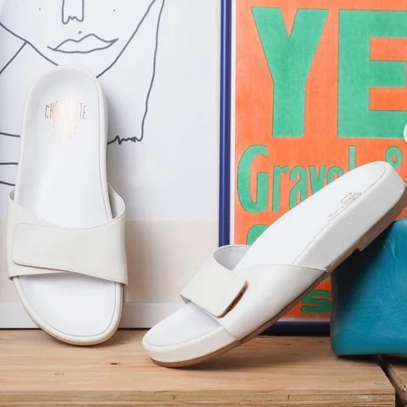 New, unworn May Flats by Charlotte Stone - Discontinued! White ivory cream latte