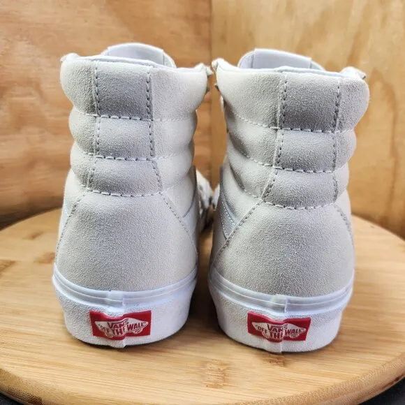 New Vans Sk8 Hi Mens Canvas White Suede Sneakers Size 8 Shoes
