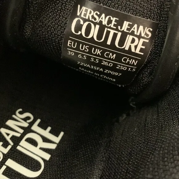 NEW Versace Jeans Couture Eco Dye Stargaze Sneakers 39 / 9 Black Leather