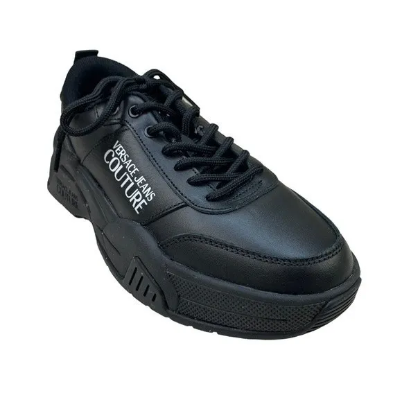 NEW Versace Jeans Couture Eco Dye Stargaze Sneakers 39 / 9 Black Leather