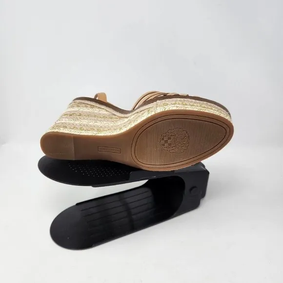 New Vince Camuto Womens Sandstone Parys Platform Espadrille Wedge Sandal Size 10