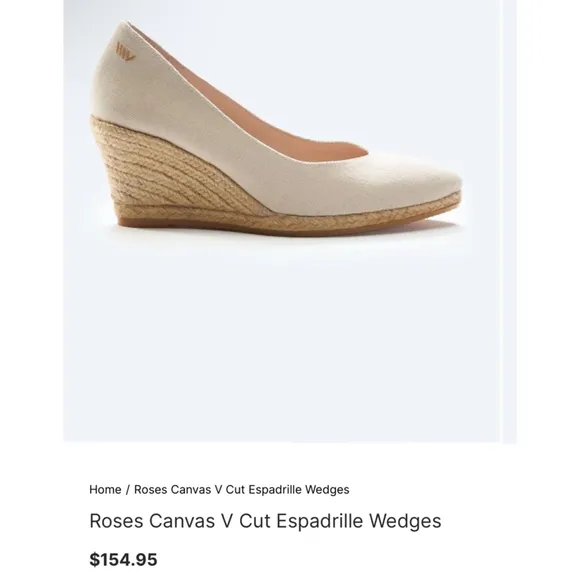 New Viscata V Cut Espadrille Wedges Size EU 40/US 9 Beige  Kate Middleton Fav!