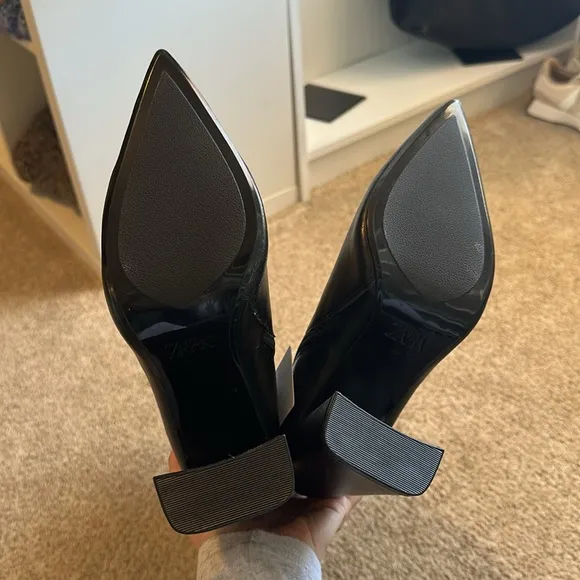 NEW! Zara Black Knee High Heeled Boots