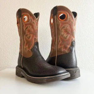 NEW Capitan Mens Cowboy Workboots Size 9D Western Brown Leather Square Toe Boots
