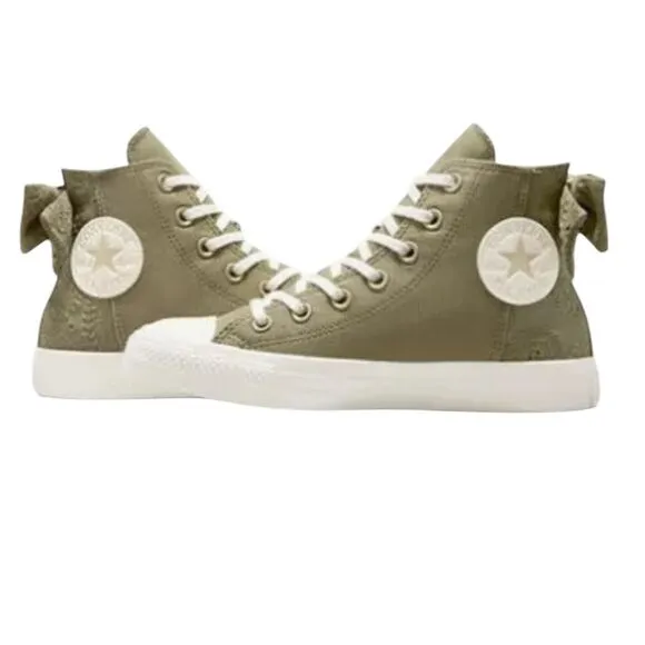 NEW Converse Chuck Taylor All Star Bow Mossy Sloth Green Embroidered Flowers
