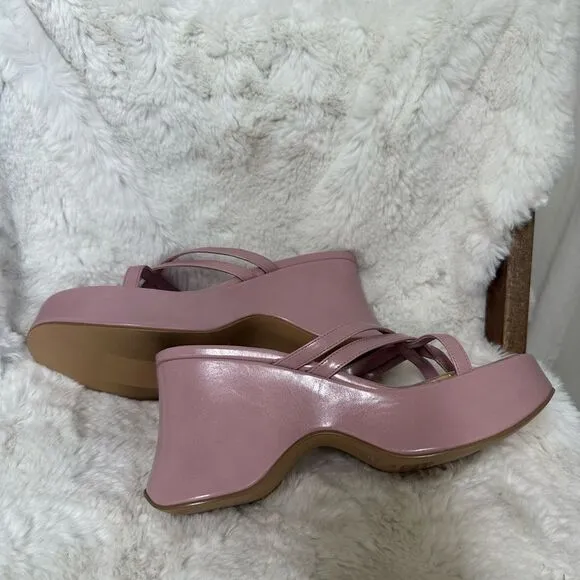 NEW Jeffrey Campbell pink Year 3000  platform wedges sandals 9.5