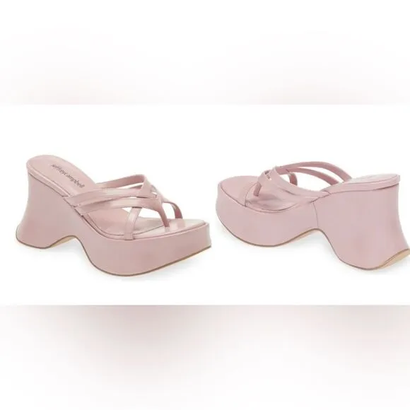 NEW Jeffrey Campbell pink Year 3000  platform wedges sandals 9.5