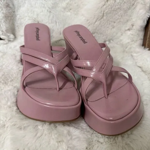 NEW Jeffrey Campbell pink Year 3000  platform wedges sandals 9.5