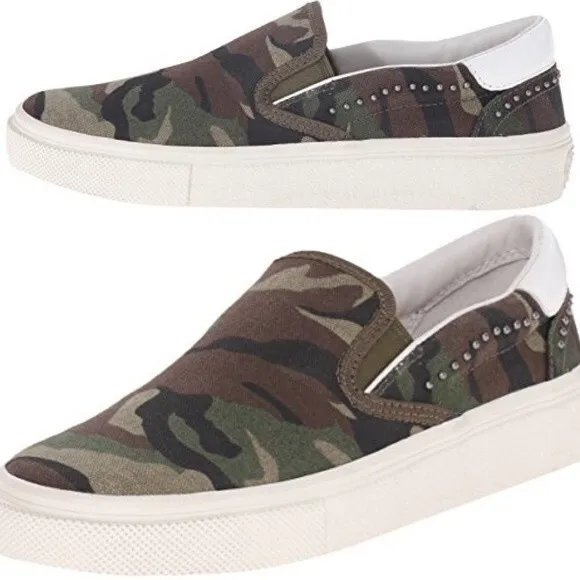 NIB Ash Nikita Slip on Shoes Sneakers Flats Army Camouflage Camo 5 Streetwear