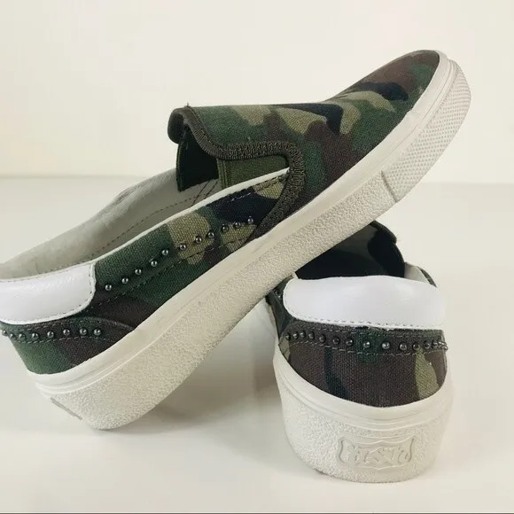 NIB Ash Nikita Slip on Shoes Sneakers Flats Army Camouflage Camo 5 Streetwear
