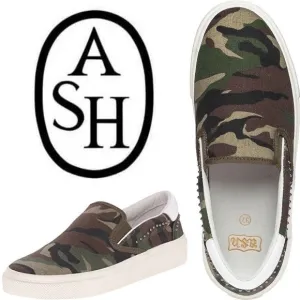 NIB Ash Nikita Slip on Shoes Sneakers Flats Army Camouflage Camo 5 Streetwear