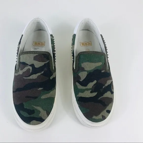 NIB Ash Nikita Slip on Shoes Sneakers Flats Army Camouflage Camo 5 Streetwear