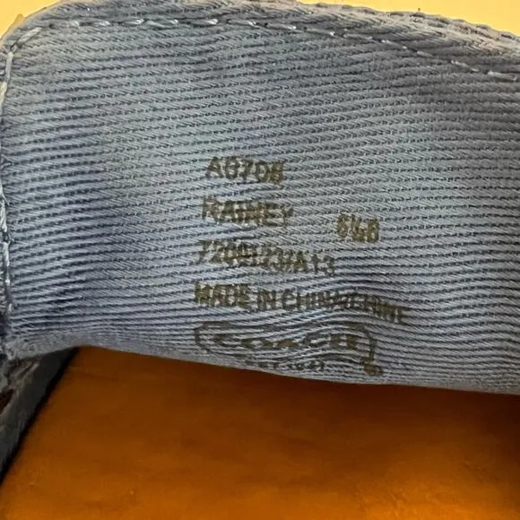 NIB-COACH &quot;RAINEY&quot; BOAT SHOE, SIZE 6.5 Brand New bright Chambray flat top sider