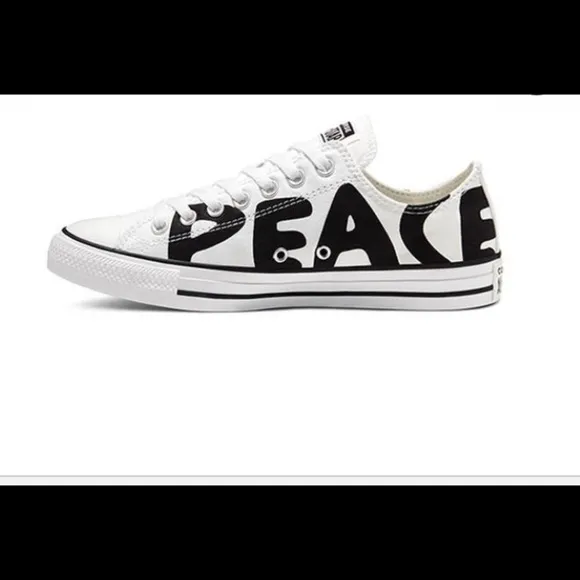 NIB Converse canvas low white PEACE sneakers gym shoes