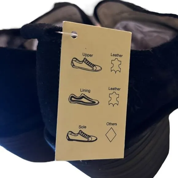 NIB Fly London Oil Suede Shoes Women's Size 36 US 5.5 Black Clog Slip On 2&quot; Heel