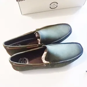 NIB Green Suede Nobuck Moccasin  Loafers 8 or 10.5 MSRP $119
