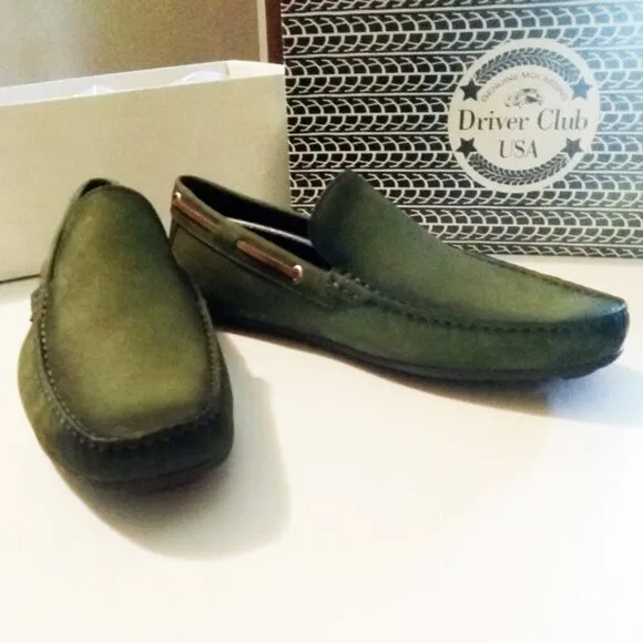 NIB Green Suede Nobuck Moccasin  Loafers 8 or 10.5 MSRP $119