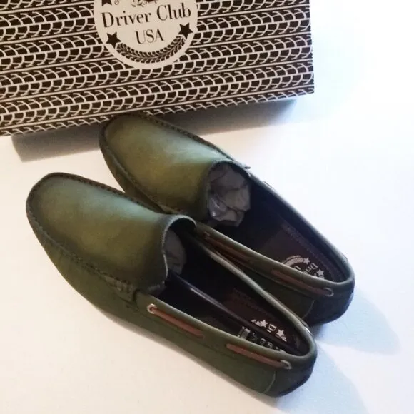 NIB Green Suede Nobuck Moccasin  Loafers 8 or 10.5 MSRP $119