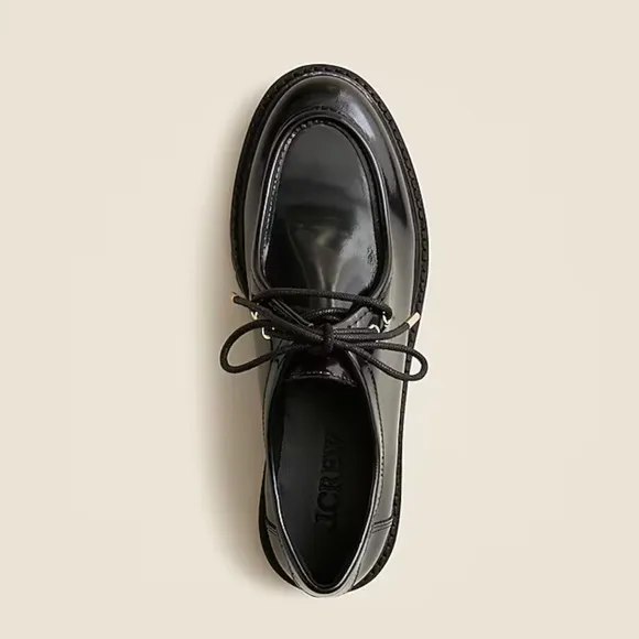 NIB J.Crew Lace-Up Oxford Shoes in Spazzolato Leather