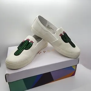 NIB Katy Perry The Kerry canvas Cactus slip on boat shoes sz 5