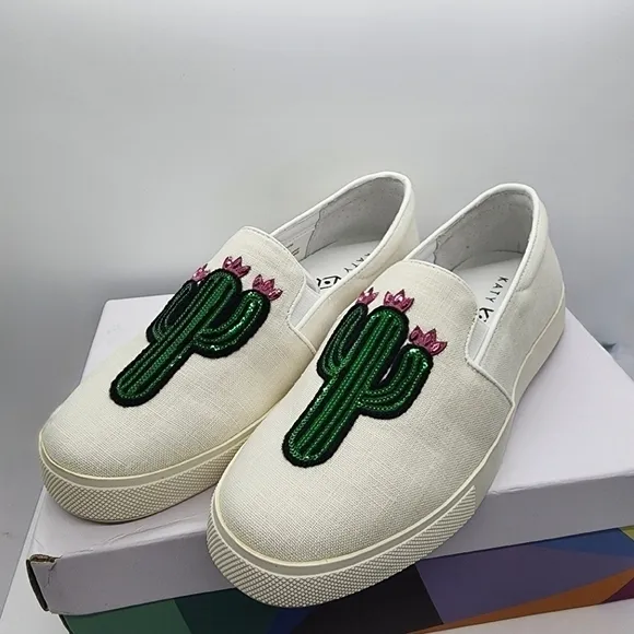 NIB Katy Perry The Kerry canvas Cactus slip on boat shoes sz 5