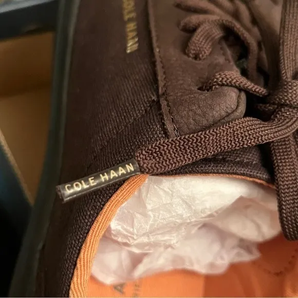 NIB Men's 10 Cole‎ Haan Dark Chocolate Canvas Sneakers