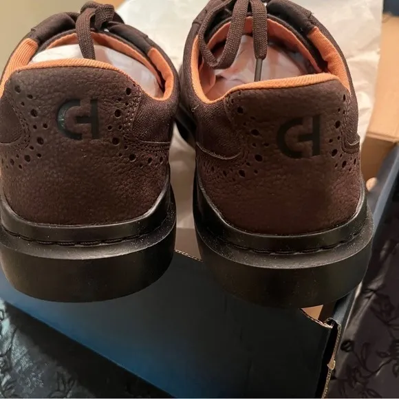 NIB Men's 10 Cole‎ Haan Dark Chocolate Canvas Sneakers