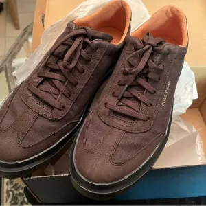 NIB Men's 10 Cole‎ Haan Dark Chocolate Canvas Sneakers